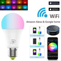 【✔In stock】 aojia6891 หลอดไฟไฟ Wifi อัจฉริยะ Rgb 4.5W/7W ไฟปลุกแผ่นเรืองแสงวิเศษเข้ากันได้กับ Alexa และ Google Assistant