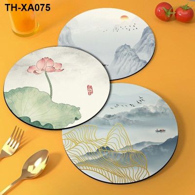 Chinese painting eat mat cup rubber waterproof and oil heat dishes hot sand MATS mesa