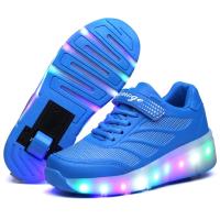 New USB ชาร์จ Heelys รองเท้าผ้าใบไฟ LED คู่ 2 ล้อเด็กสาว Roller สเก็ตลำลองรองเท้าสาว Roller