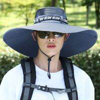 【Ready】? Hat mens summer big brim fishg t i-ultravlet fisherman t ssc ssde outdoor s t cool t