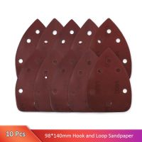 10pcs 140x90 Self-adhesive 6 Holes Sandpaper Triangle Sander Paper Hook Loop Sanding Disc Abrasive Tools For Polishing Grit