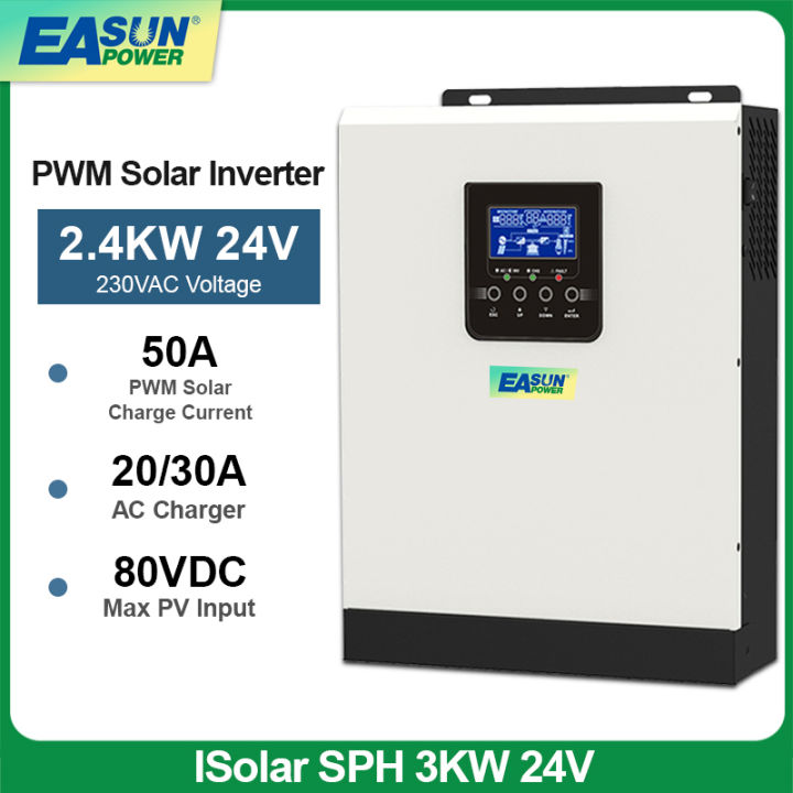 Easun 3000W Solar Inverter Pure Sine Wave 3KVA Inverter 220VAC 2400W ...