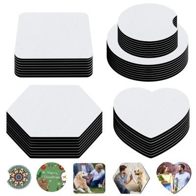 【CC】 50pcs Sublimation Blanks Cup Coasters Graphics Coaster Transfer Rubber