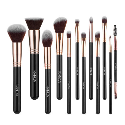 RANCAI 12pcs Makeup brushes set Professional High Quality Synthetic Hair Foundation Powder Contour Eyeshadow Make up Brush