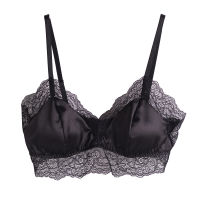 Women Sexy 34 cup bra 100Natural Silk Lining and Lace Wire Free Bras Everyday bralette Black bralett 2020 New