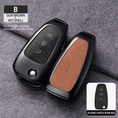 Zinc Alloy Car Key Cover Shell For Ford Ranger C-Max S-Max Focus Galaxy Mondeo Transit Tourneo Custom Flip Key House Accessories