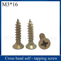 M3*16 Zinc Plated Cross head self - tapping screw dry wall nail flat head wood screw Screw Nut Drivers