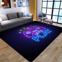 Cartoon Kids Playing Area Rugs 3D Game Controller Printed Cars Anti-Slip Child Bedroom Play Crawl Floor Mat Kid Gamer Big Rug