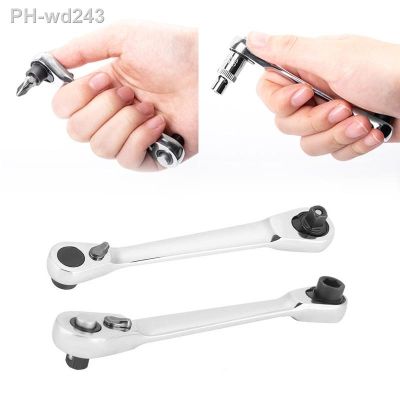 2 in 1 Mini Hex Bit Driver Screwdriver Handle Two-way Quick Release Wrench Spanner Dual Head Ratchet Socket Wrench Mini 1/4 Inch
