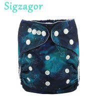 [Sigzagor] 1 Baby Pocket Cloth Diaper Nappy Reusable Washable Adjustable 3kg-15kg 8lbs-36lbs Kids Microfleece Inner No Insert