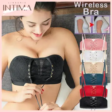 FallSweet Women Front Close Push Up Bra Strapless Full Cup Tube Top No Wire  Underwear One-piece Invisible Wedding Dress Tshirt Bra