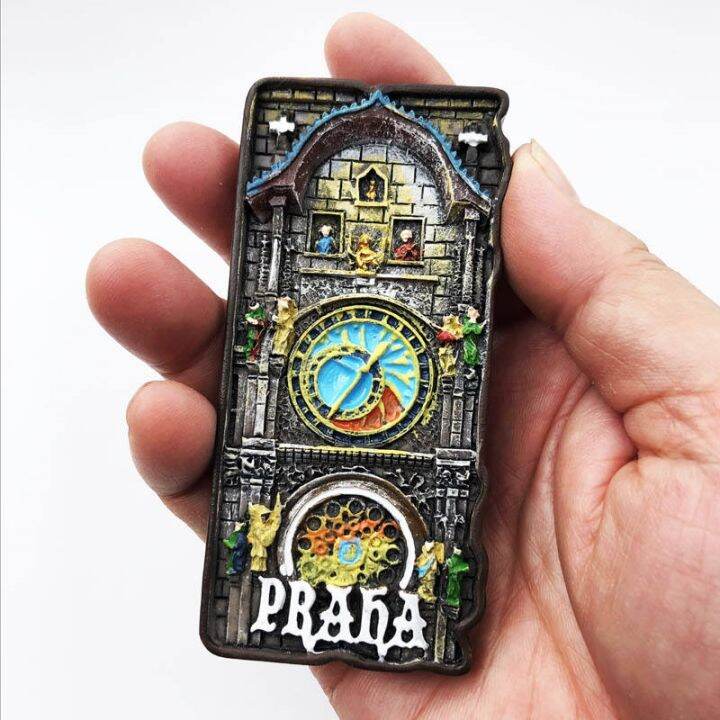 czech-republic-prague-clock-tower-creative-architecture-tourist-commemorative-decorative-handicraft-collection-gift-magnet-refrigerator-sticker-refrigerator-sticker