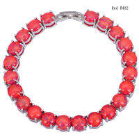 Garilina Glam Luxe Mysterious Silver Color Brown Red Pink Blue White Fire Opal Bracelets Bangles For Teen Girls B3001