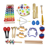 19ชิ้นเซ็ต Orff เครื่องดนตรี Maracas Shaker เด็กวัยหัดเดิน Tambourine Hand Rattle Bell เด็กของเล่นเพื่อการศึกษาเด็ก Rhythm ของขวัญ