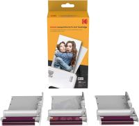 Kodak 4PASS Real Photo (2.1 "X 3.4") &amp; ตลับหมึกลามิเนต,กระดาษออลอินวันและเติมริบบิ้นสี-เข้ากันได้กับ Kodak Mini 2, Mini 2 Plus,มินิ2ย้อนยุค,มินิช็อต,มินิช็อต2ย้อนยุค