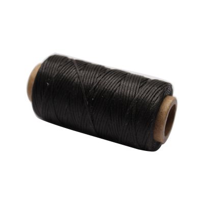 Black Braided Flat 0.8mm 50m Waxed Thread Cord Cordage Leather Work Hand Sewing Stitching Craft Tool Multi C