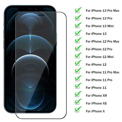Protective Glass For IPhone 12 13 Mini 11 14 Pro Max Screen Protector For IPhone SE 2020 XS XR X 8 7 6S 6 14 PLus Tempered Film