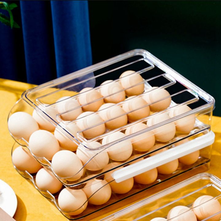2layer-egg-holder-for-refrigerator-automatic-rolling-egg-storage-box-clear-plastic-egg-container-organizer-bin-with-lids