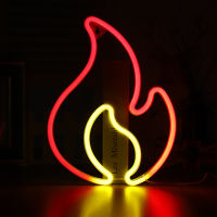 Flame Shaped Neon Signs LED Neon Lights for Wall Decoration USB Light Up Signs Valentines Gifts for Bedroom Birthday Party