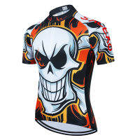 Skull Pattern Bicycle Team Short Sleeve Maillot Ciclismo Men Racing Cycling Jersey Summer Breathable Cycling Clothing Sets