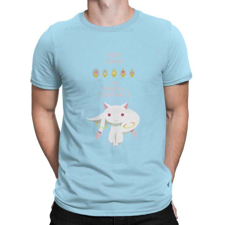 puella-magi-madoka-magica-anime-newest-t-shirt-for-men-keep-calm-kyubey-edition-classic-camisas-basic-t-shirts-christmas-gifts