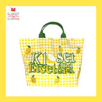 KLOSET ETCETREA Mix Fruit Tote bag the series  Scotch size S กระเป๋าถือ กระเป๋าลายสก๊อต กระเป๋าผ้าปักลายผลไม้ กระเป๋าผ้า ถุงผ้า