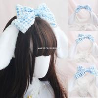 Comfortable Girls Plush Ear Costume Ear Headband for Halloween Cosplay Party Washing Face Ears Headband Diameter 12cm