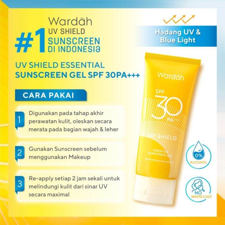 Wardah UV Shield Essential Sunscreen Gel SPF 30 PA +++ 40 ml | Lazada