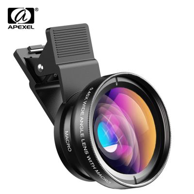 APEXEL Phone Lens kit 0.45x Super Wide Angle &amp; 12.5x Macro Micro Lens HD Camera Lentes for iPhone 6S 7 Xiaomi more cellphones