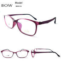 กรอบแว่นตา BOW รุ่น 8822-C6 เต็มกรอบสีม่วงเข้มใส น้ำหนักเบา ใส่สบาย Vintage (บริการตัดแว่นสายตาราคาถูก)