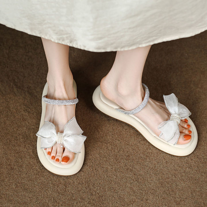 ZAZA Flat Sandals for Women Korean Outdoor Slipper Sandals Open Toe ...
