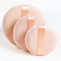 Soft and Durable Velvet Powder Puff Set for Flawless Makeup Application - 3pcs Circular Cotton Puffs