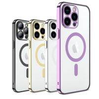 {Chaoke digital branch} แบบนิ่มสำหรับเคสชาร์จไร้สายแม่เหล็ก Magsafe สำหรับ iPhone 14 13 12 11 Pro Xs Max X XR 7 8 Plus เคสโปร่งใสซิลิโคน