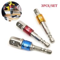 3Pcs Spanner Connector Impact Drill BIts 1/2 quot; 1/4 quot; 3/8 quot; Hex Wrench Sleeve Hex Drive Drill Socket Adaptor Power Drill Nut