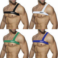 4PCS 2022 Men Elastic Band Harness สายรัดไหล่หน้าอก กล้ามเนื้อ Halter เข็มขัด Club Party Hollow เครื่องแต่งกาย Mens Bodysuite