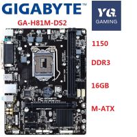 Gigabyte GA-H81M-DS2 LGA 1150 DDR3 H81M-DS2สำหรับ I3 I5 I7เมนบอร์ดที่ใช้ H81 USB3.0 16GB