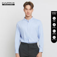 DAPPER เสื้อคอจีน BAMBOO BLEND ทรง Regular Fit สีฟ้า