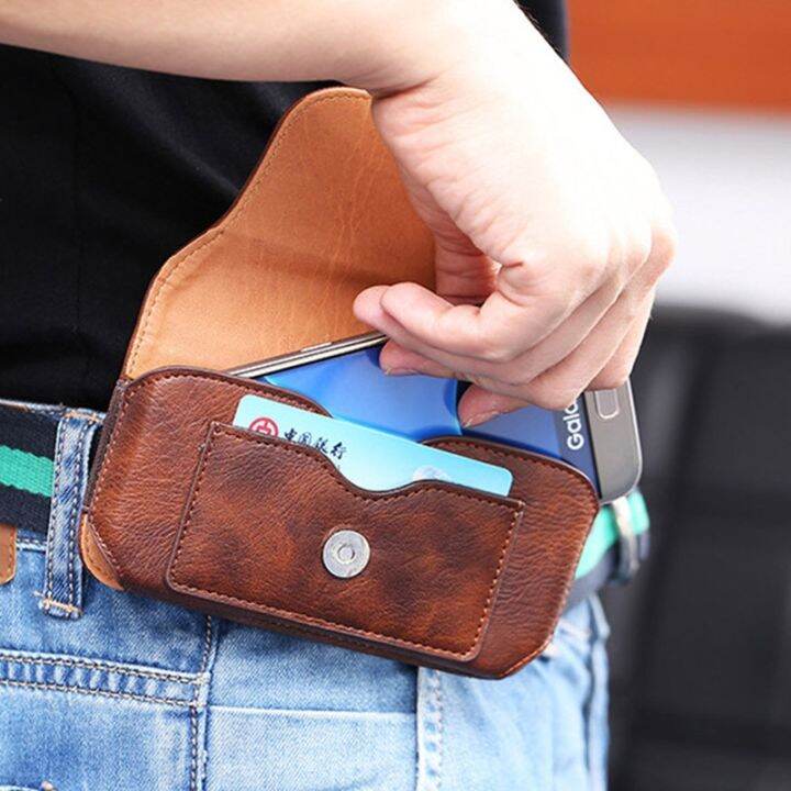 【new】 Leather Card Holder Wallet Belt Clip Case Holster For iPhone 13