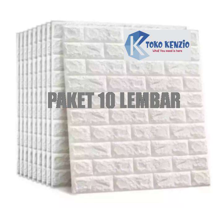 TERMURAH [ PAKET 10 LEMBAR ] Wallpaper 3D Foam Batu Bata / Sticker
