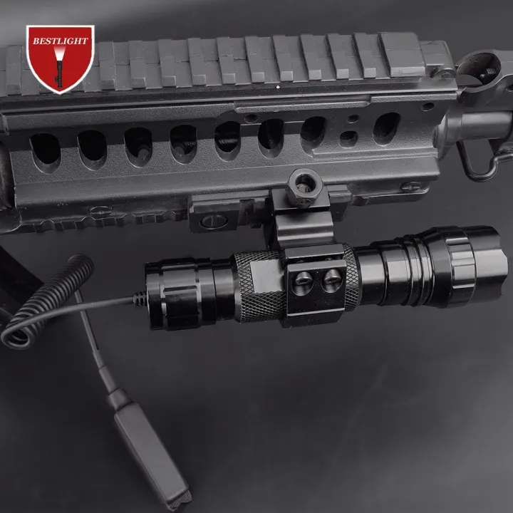 VASTFIRE 1000LM LED Hunting Flashlight With Remote Switch, Picatinny Rail & Scope Mount - USB Rechargeable