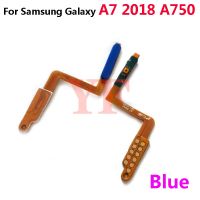 สำหรับ Samsung Galaxy A750 A7 2018 A750F ลายนิ้วมือไม่มีการสัมผัสเซ็นเซอร์ ID เปิดปิดพลังงานนิ้วสายเคเบิลงอได้กุญแจปุ่มด้านข้าง