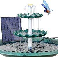 3 Tiered Bird Bath with 3W Solar Pump DIY Solar Fountain Detachable and Suitable for Bird Bath Garden Decoration