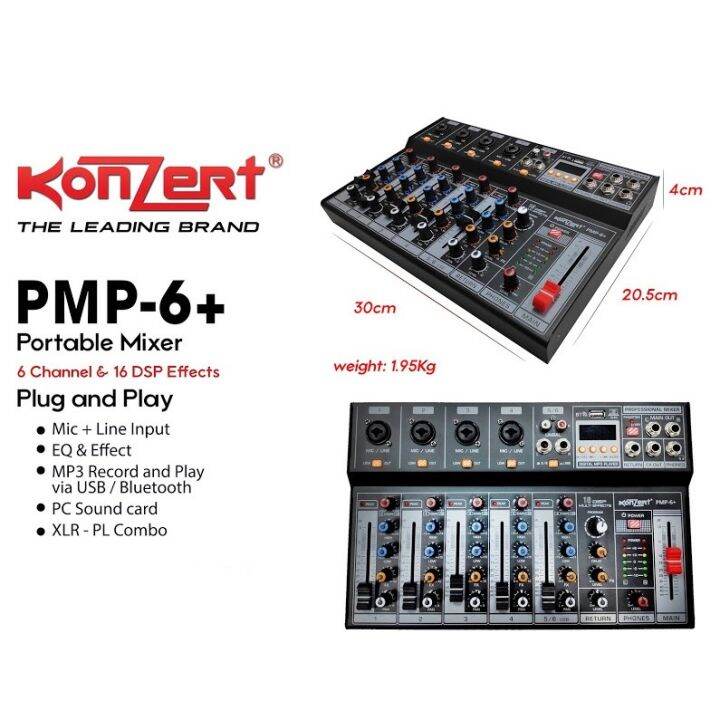 Konzert Original 6CH Portable MixerMic + Line Input/EQ & Effect/MP3