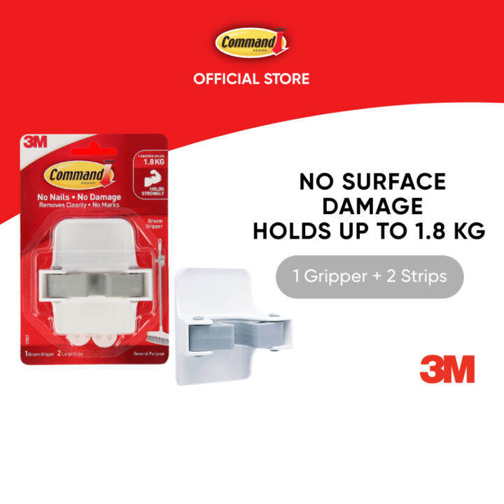 3M Command BroomMop Gripper, Holds up to 1.8kg, Hang brooms, mops