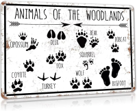 Animal Tracks Field Guide Metal Retro Tin Sign Wall Art Decor-การศึกษาความรู้แผนภูมิโปสเตอร์สำหรับ Home Office