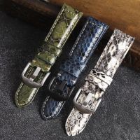 ❀❀ snakeskin strap 20 22 26MM mens leather High-grade gray green blue fat sea model