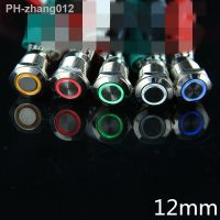 1PC 12MM Self-locking Metal Button Switch 3V 5V 9V 12V 24V 220V Momentary Push Button Automatic Reset LED Waterproof Button