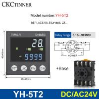 Dh48s ดีซี/Ac24v Ac220v ได้แม่นยำ0.01เอส-99990เอชพร้อมรีเลย์เวลา Dh48s หลอดไฟอะแดปเตอร์สินค้าใหม่