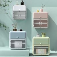 Roll Paper Box Double-Layer Design Toilet Paper Case Double Serrated Outlet Storage Wall-mounted Toilet Paper Box Toilet Roll Holders