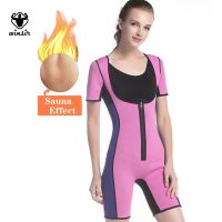 【CW】 Bodysuit Neoprene Tummy Control Zipper Shapewear Waist Trainer Full Body Sports Fat Sauna Sweat Suit For Weight Loss 4 Buyers